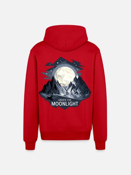 Under The Moonlight - Organic Relaxed Hooded Jacket Made in EU - red