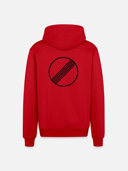 UNLIMITED MOTORWAY GERMANY - Organic Relaxed Hooded Jacket Made in EU - red