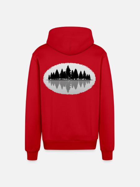 Wald Forest - Organic Relaxed Kapuzenjacke Made in EU - Rot