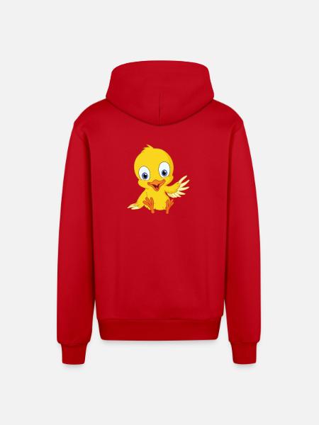 Cute chick - Organic Relaxed Hooded Jacket Made in EU - red