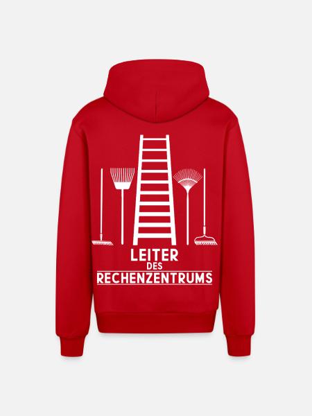 LEITER OF THE DATA CENTRE - Organic Relaxed Hooded Jacket Made in EU - red