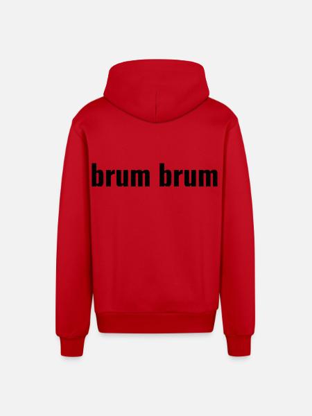 Brum Brum - Veste à capuche bio décontractée fabriquée en UE - rouge