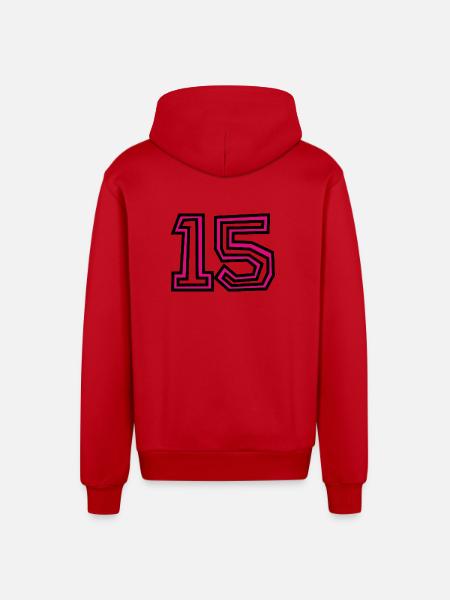 15 - Organic Relaxed Kapuzenjacke Made in EU - Rot