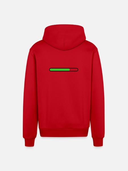 Loading bar Black Green - Organic Relaxed Hooded Jacket Made in EU - red