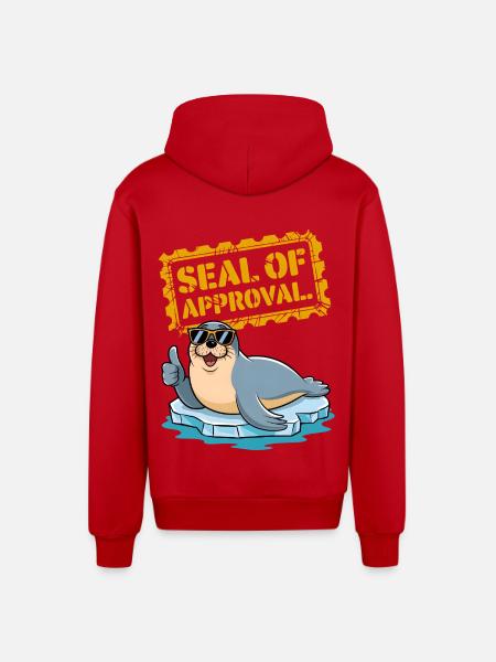 Seal Of Approval - Organic Relaxed Hooded Jacket Made in EU - red