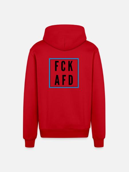 AFD Nein Danke! - Organic Relaxed Kapuzenjacke Made in EU - Rot