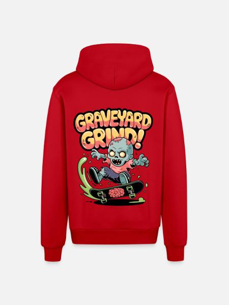 Friedhofs-Grind! - Organic Relaxed Kapuzenjacke Made in EU - Rot