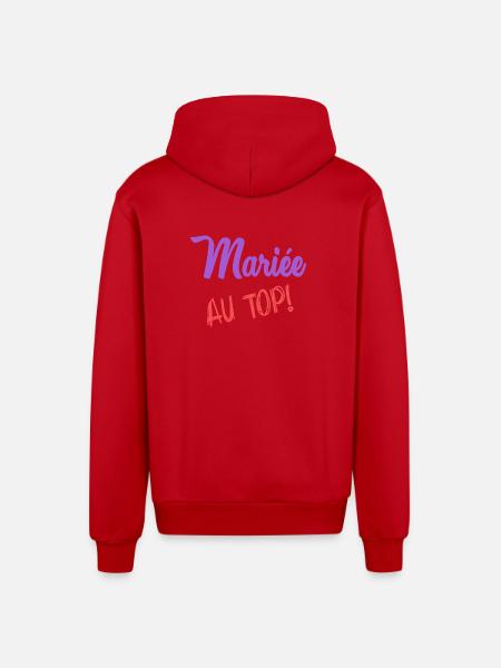MARIEE - Veste à capuche bio décontractée fabriquée en UE - rouge