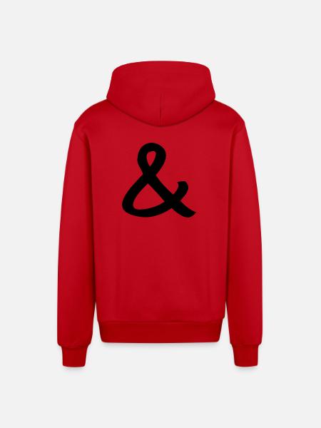 esperluette - Veste à capuche bio décontractée fabriquée en UE - rouge