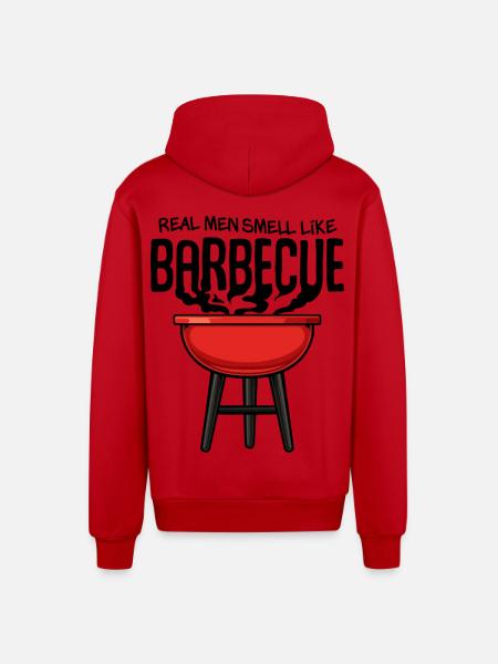 Red Kettle Grill Illustration - Veste à capuche bio décontractée fabriquée en UE - rouge