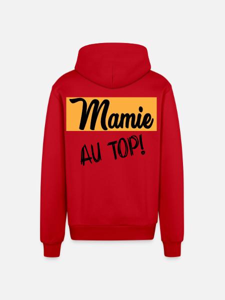 MAMIE - Veste à capuche bio décontractée fabriquée en UE - rouge