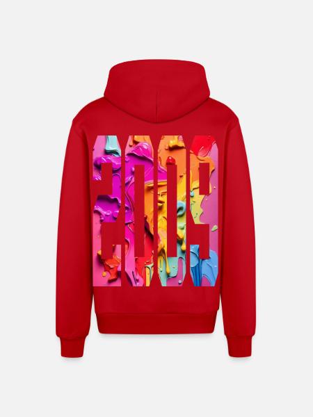 BUNT 17TH BIRTHDAY 2009 - Organic Relaxed Hooded Jacket Made in EU - red