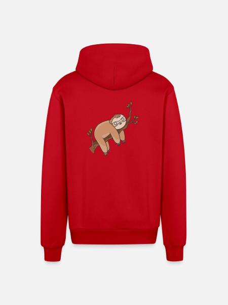 Faultier - Organic Relaxed Kapuzenjacke Made in EU - Rot