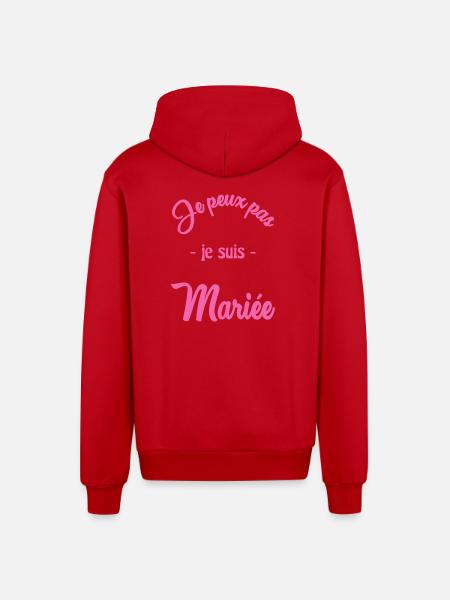 I CAN'T I'M MARRIED - Organic Relaxed Hooded Jacket Made in EU - red