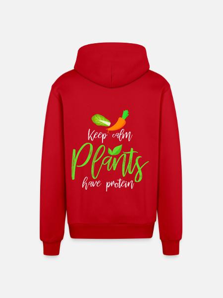 Vegan - Organic Relaxed Hooded Jacket Made in EU - red