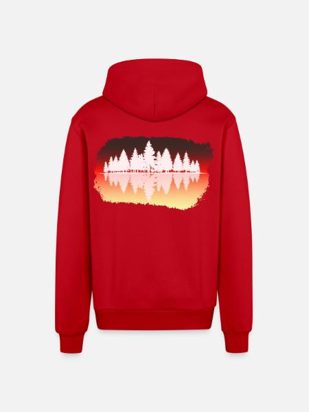 Wald - Forest - Organic Relaxed Kapuzenjacke Made in EU - Rot