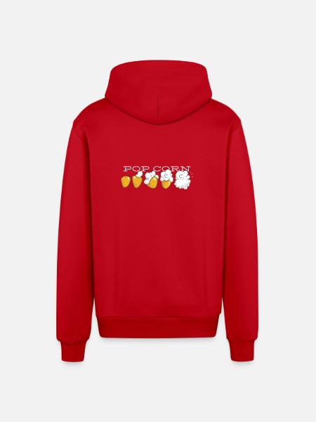 Popcorn Evolution - Organic Relaxed Kapuzenjacke Made in EU - Rot
