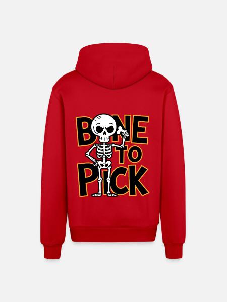 Bone To Pick - Organic Relaxed Hooded Jacket Made in EU - red