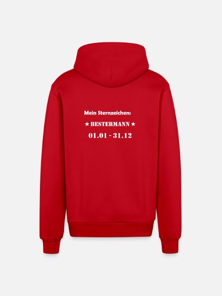 Bester Mann Wassermann Sternzeichen - Organic Relaxed Kapuzenjacke Made in EU - Rot