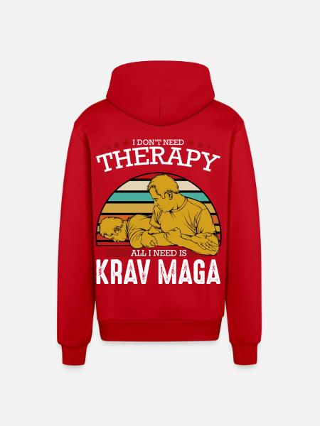 Krav Maga - Veste à capuche bio décontractée fabriquée en UE - rouge