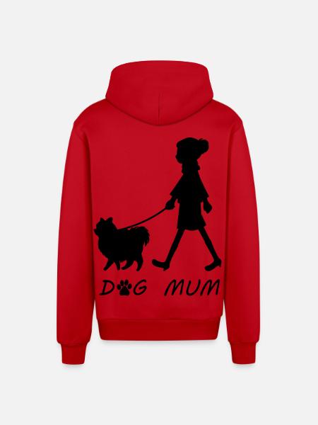 Dog Mum - Organic Relaxed Hooded Jacket Made in EU - red