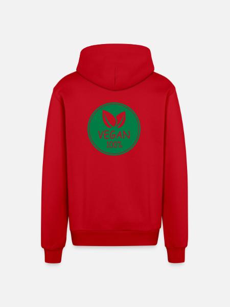 vegan 100% - Organic Relaxed Kapuzenjacke Made in EU - Rot