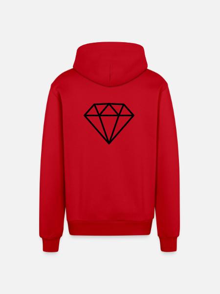 Diamant - Organic Relaxed Kapuzenjacke Made in EU - Rot