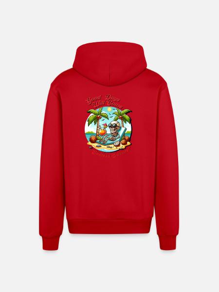 Summer good days - Organic Relaxed Hooded Jacket Made in EU - red