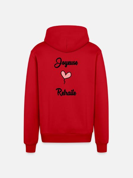 RETIREMENT. RETIREMENT. RETIRED - Organic Relaxed Hooded Jacket Made in EU - red