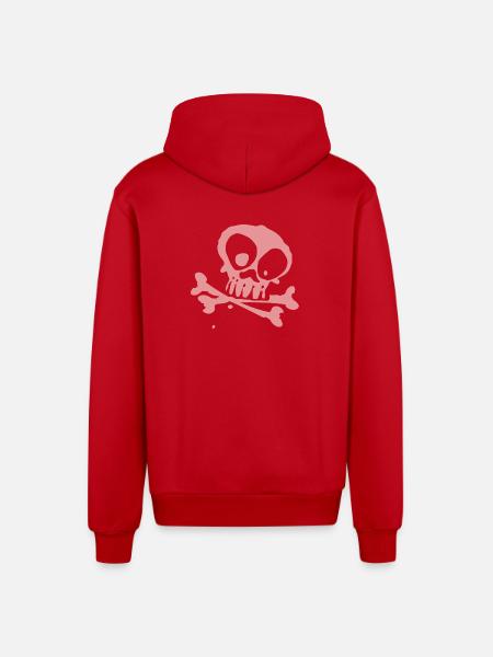 bone - Organic Relaxed Kapuzenjacke Made in EU - Rot