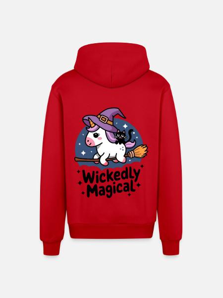 Wickedly Magical - Organic Relaxed Hooded Jacket Made in EU - red