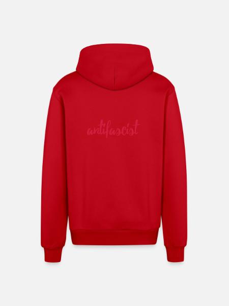 Always Antifascist - Organic Relaxed Kapuzenjacke Made in EU - Rot