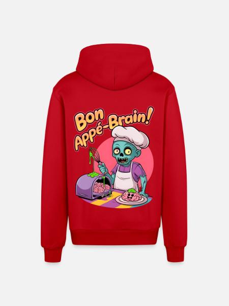 Bon Appé-brain! - Organic Relaxed Hooded Jacket Made in EU - red