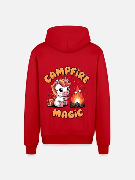Campfire Magic - Organic Relaxed Hooded Jacket Made in EU - red