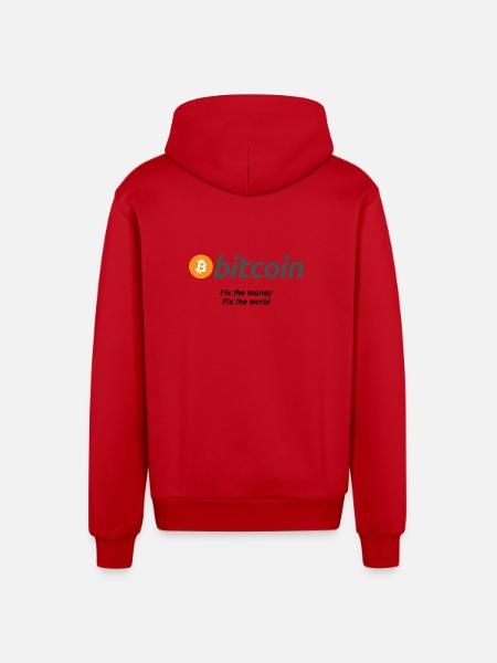 Fixthemoney - Organic Relaxed Kapuzenjacke Made in EU - Rot