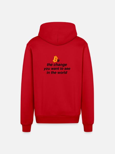 Be the change - Organic Relaxed Kapuzenjacke Made in EU - Rot