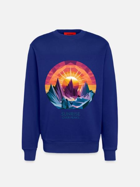 Sunrise Over Peaks - Sweatshirt - made by SPREAD - Iconic Blue