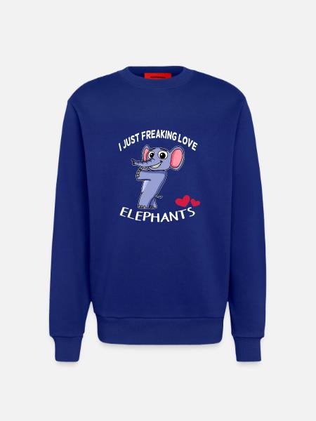 J'aime les éléphants - Sweat bio décontracté fabriqué en UE - Iconic Blue