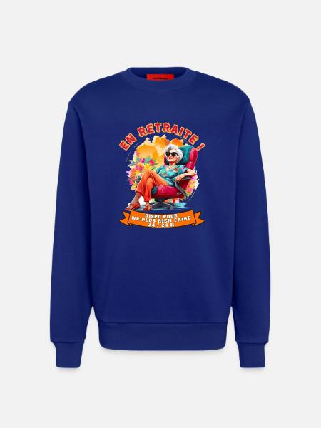 Retraitée libre et coloré - Sweat bio décontracté fabriqué en UE - Iconic Blue