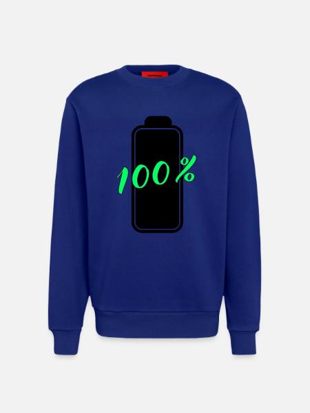Batterie hat 100% volle Energie - Sweatshirt - made by SPREAD - Iconic Blue