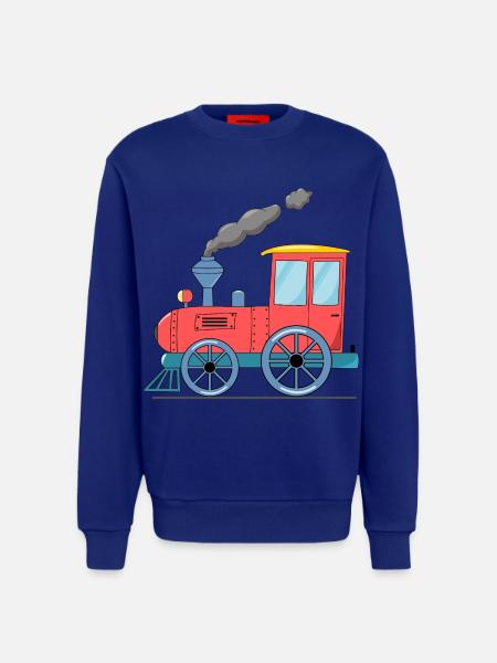 Children's train railway pink - Sweatshirt - made by SPREAD - Iconic Blue