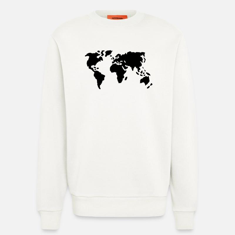 weltkarte klein - Sweatshirt - made by SPREAD  - OFF WHITE