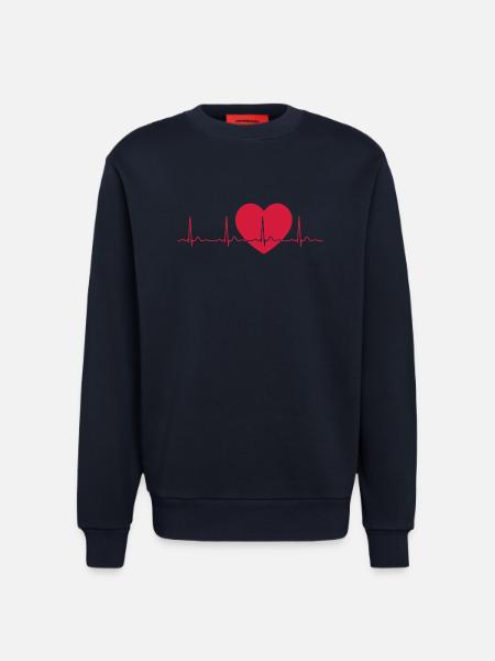 Heartbeat ECG Line Medical Pulse Wave Icon Vector - Sweatshirt - made by SPREAD  - DARK NAVY