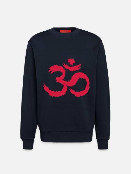 Om symbool hindoeïsme - Organic relaxed crewneck made in EU - DARK NAVY