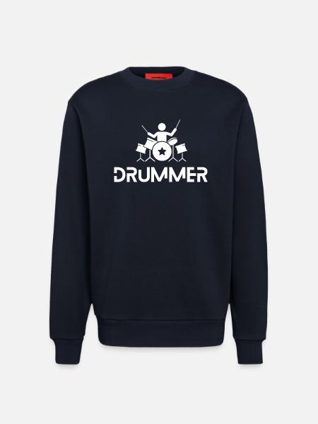 Batteur en action - Sweat bio décontracté fabriqué en UE - DARK NAVY