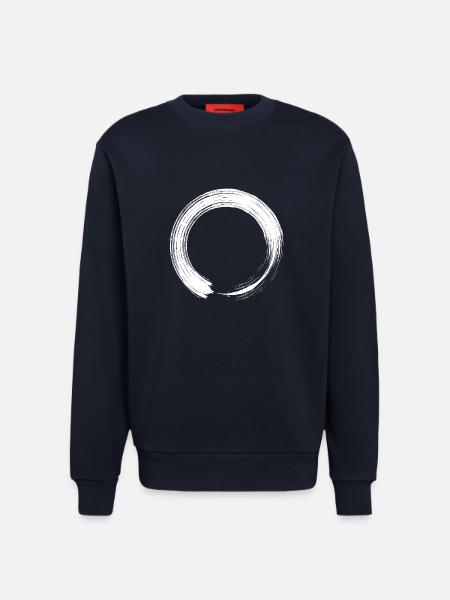 Circle design icon brush white - Sweatshirt - made by SPREAD  - DARK NAVY