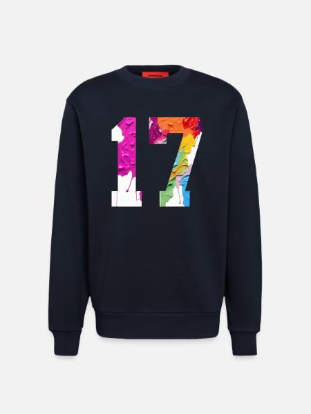 FARBIG NUMMER 17 BUNT 17. GEBURTSTAG - Sweatshirt - made by SPREAD  - DARK NAVY