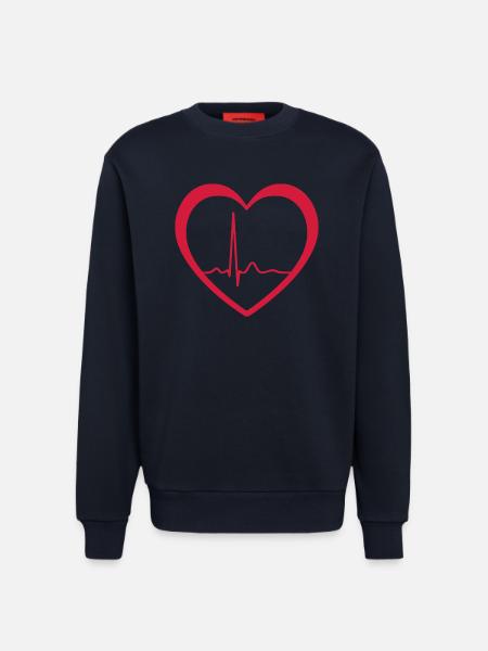 Heartbeat ECG Line Medical Pulse Wave Icon Vector - Sweatshirt - made by SPREAD - DARK NAVY
