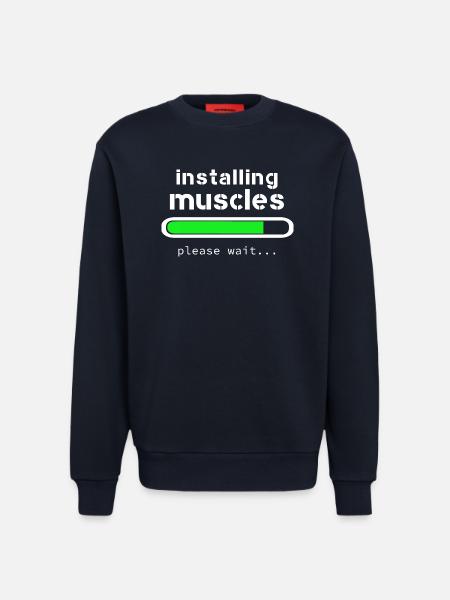 installing muscles - Sweatshirt - made by SPREAD  - DARK NAVY
