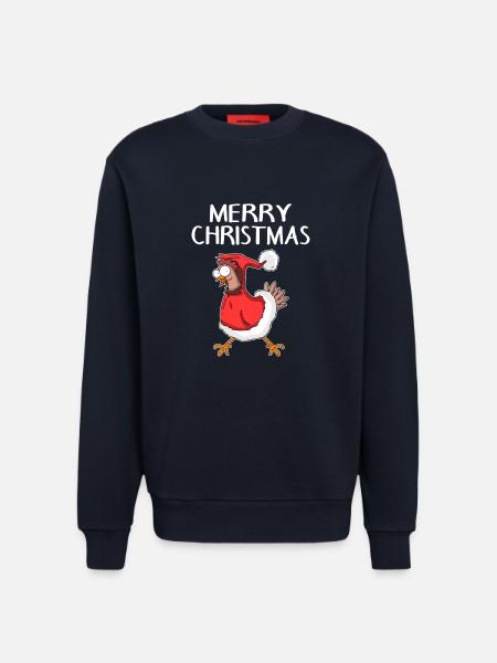 Christmas Chicken Merry Christmas - Sweatshirt - made by SPREAD - DARK NAVY